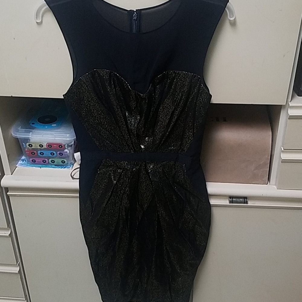 Luxurious silk gold metallic dress modcloth